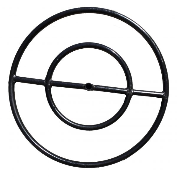 Black double fire ring burner