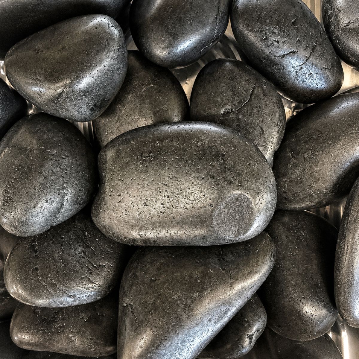 Black Polished Pebbles landscape material