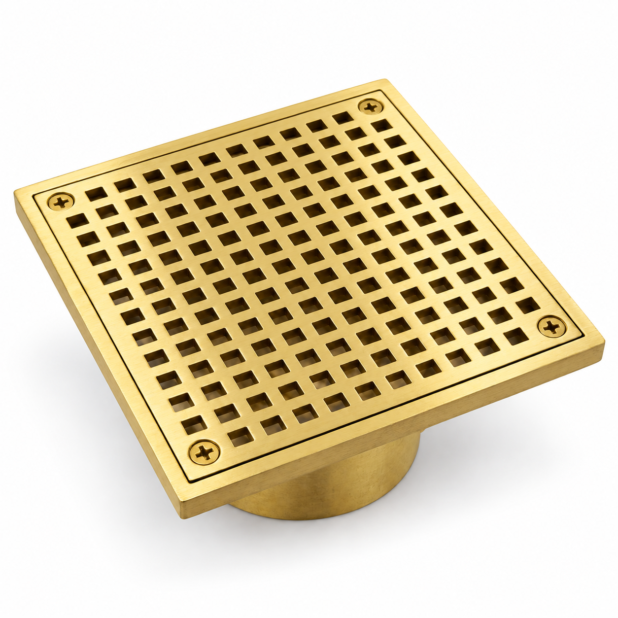6 inch square brass drain grate