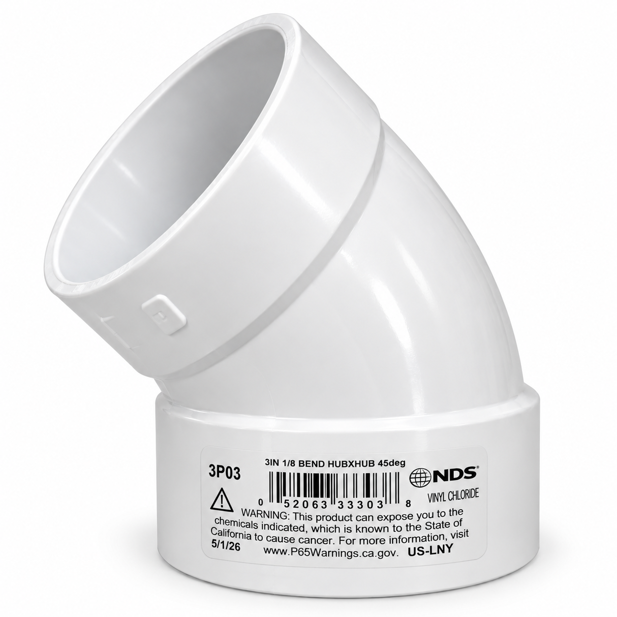 1/8 bend drain pipe fitting