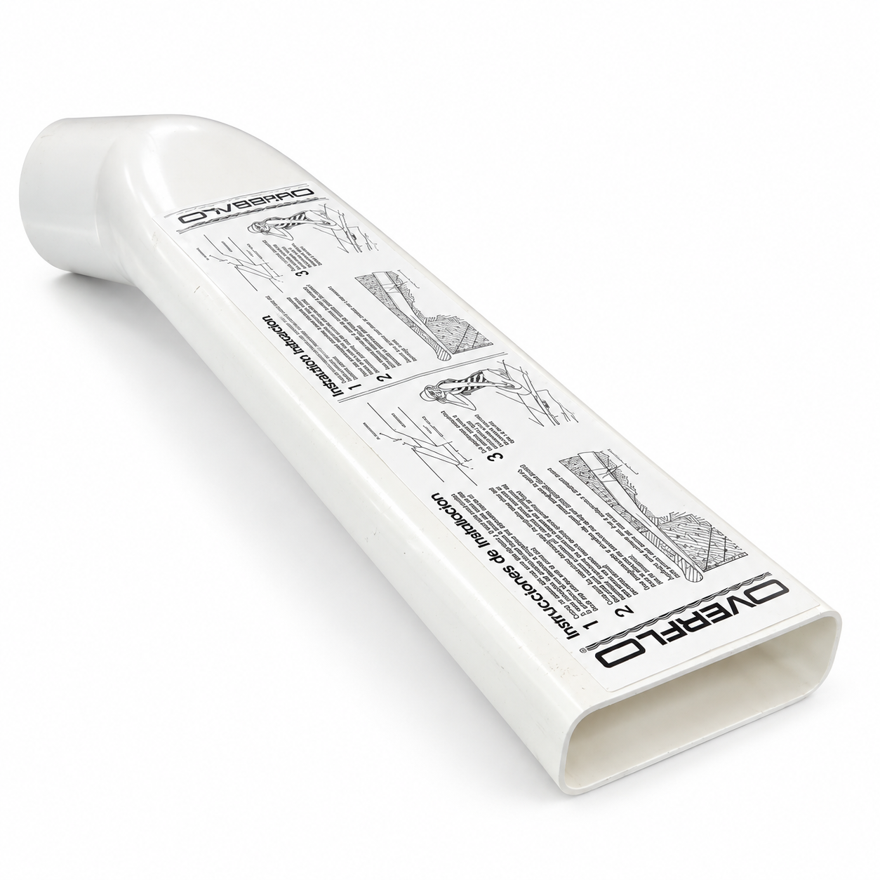 OverFlo pool overflow drain, showing the rectangular opening and round outlet