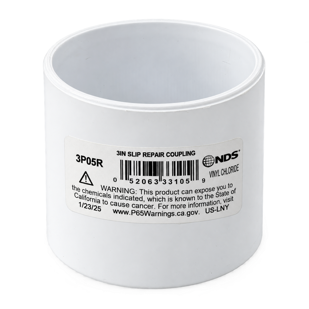 PVC slip repair coupling for drain pipe