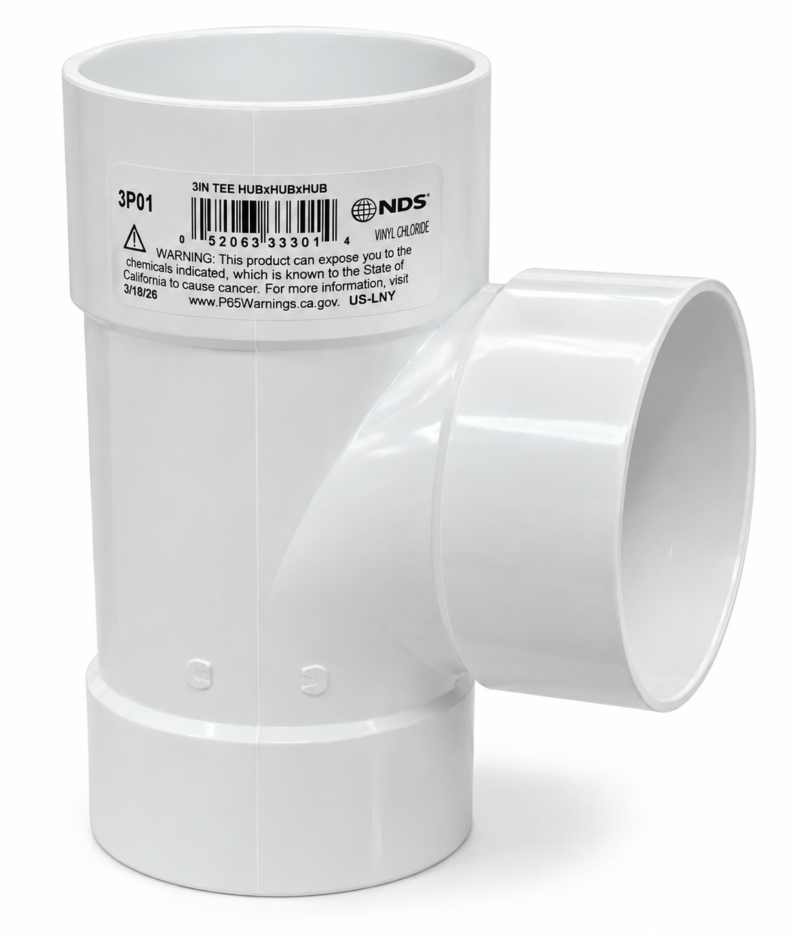 PVC tee drain fitting